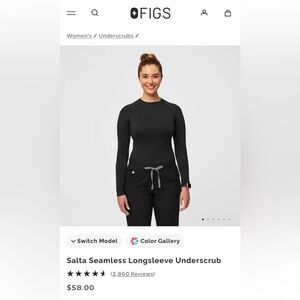 Figs Salta Seamless Black Longsleeve Top